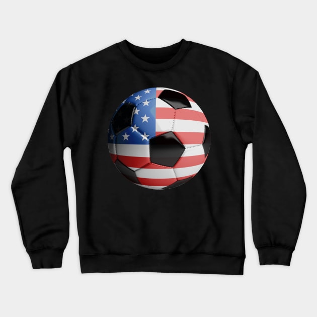 USA Flag Soccer Ball Crewneck Sweatshirt by reapolo